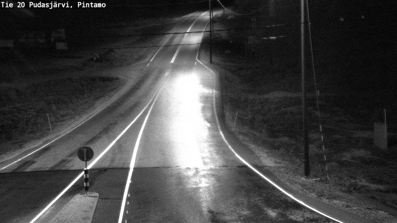 Weather Camera Image Road 20 Pudasjärvi, Pintamo, Pudasjärvi, Pohjois-Pohjanmaa