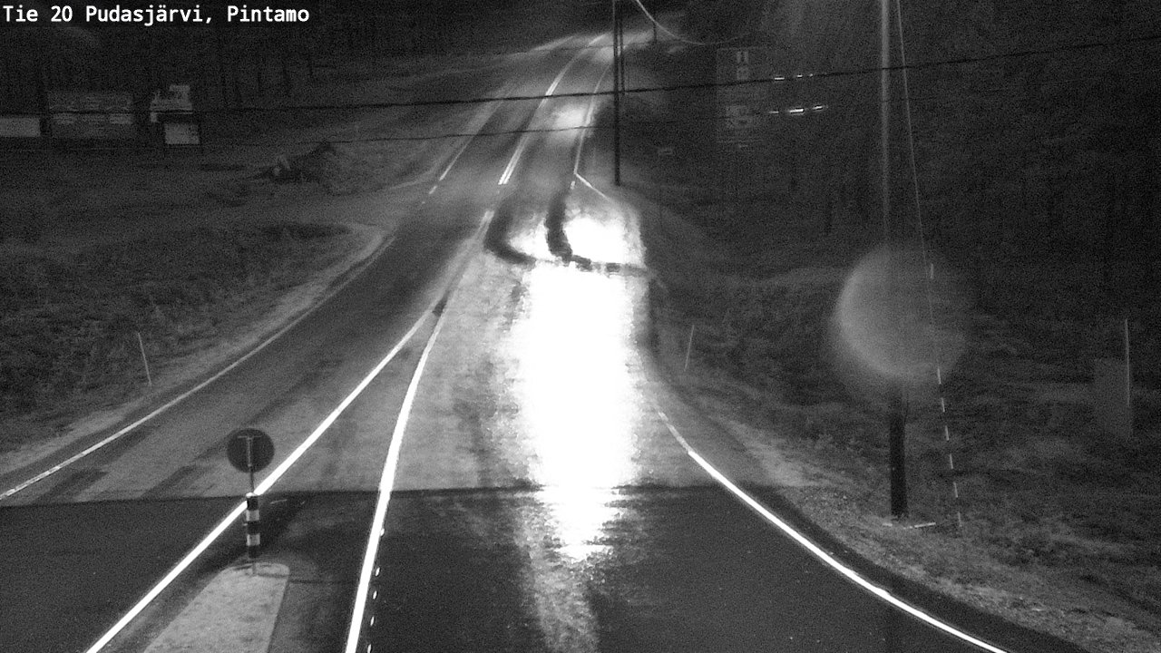 Weather Camera Image Road 20 Pudasjärvi, Pintamo, Pudasjärvi, Pohjois-Pohjanmaa