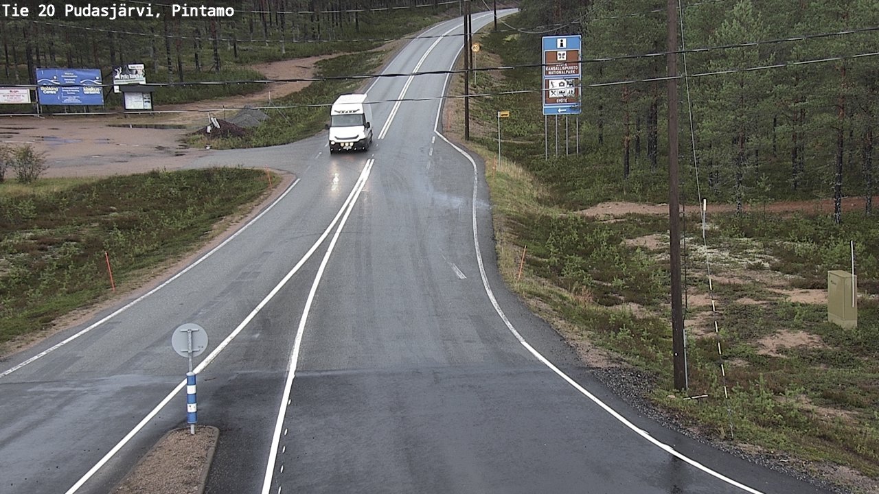 Weather Camera Image Road 20 Pudasjärvi, Pintamo, Pudasjärvi, Pohjois-Pohjanmaa