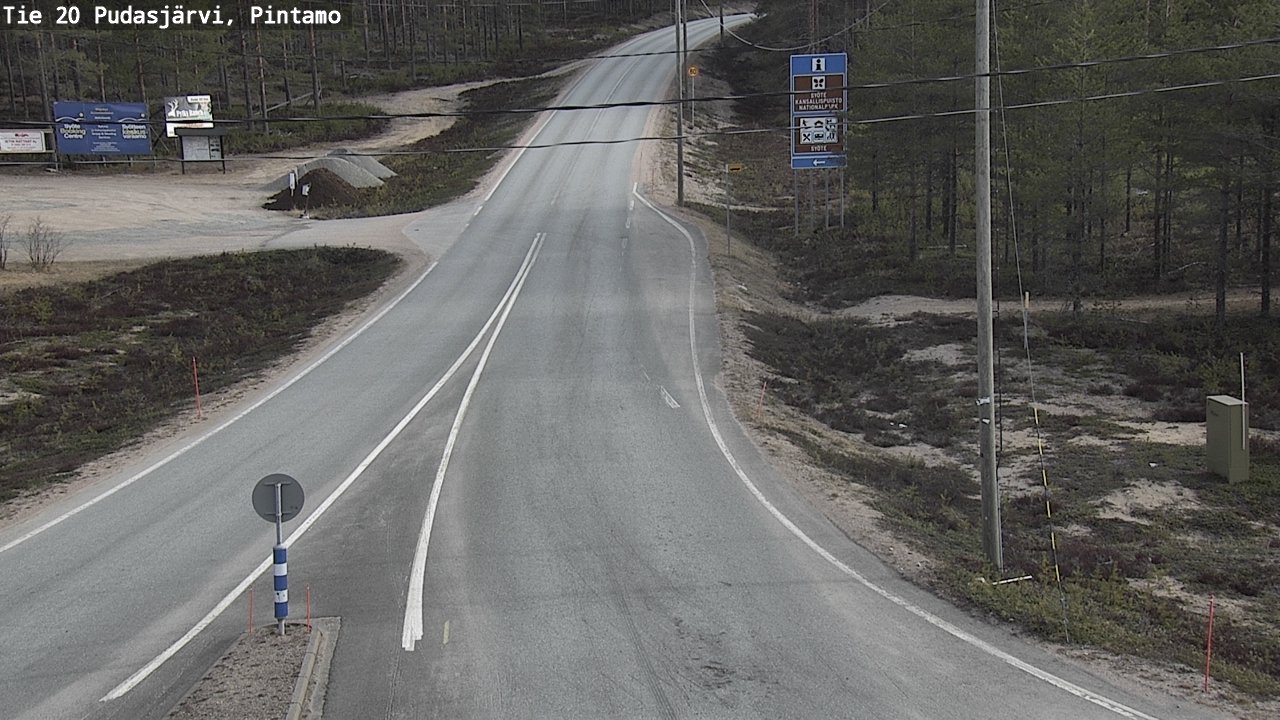 Weather Camera Image Väg 20 Pudasjärvi, Pintamo, Pudasjärvi, Pohjois-Pohjanmaa