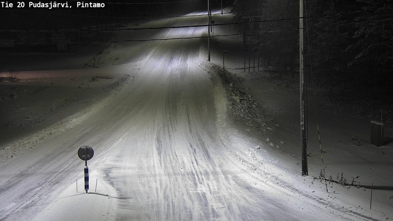 Weather Camera Image Väg 20 Pudasjärvi, Pintamo, Pudasjärvi, Pohjois-Pohjanmaa