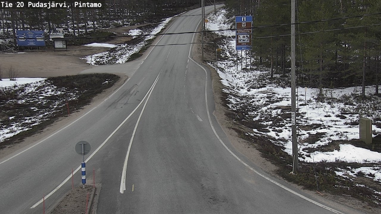 Weather Camera Image Väg 20 Pudasjärvi, Pintamo, Pudasjärvi, Pohjois-Pohjanmaa