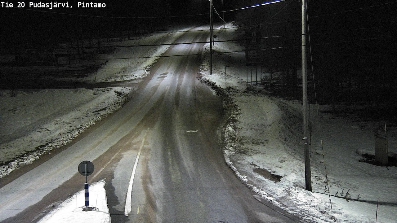 Weather Camera Image Road 20 Pudasjärvi, Pintamo, Pudasjärvi, Pohjois-Pohjanmaa
