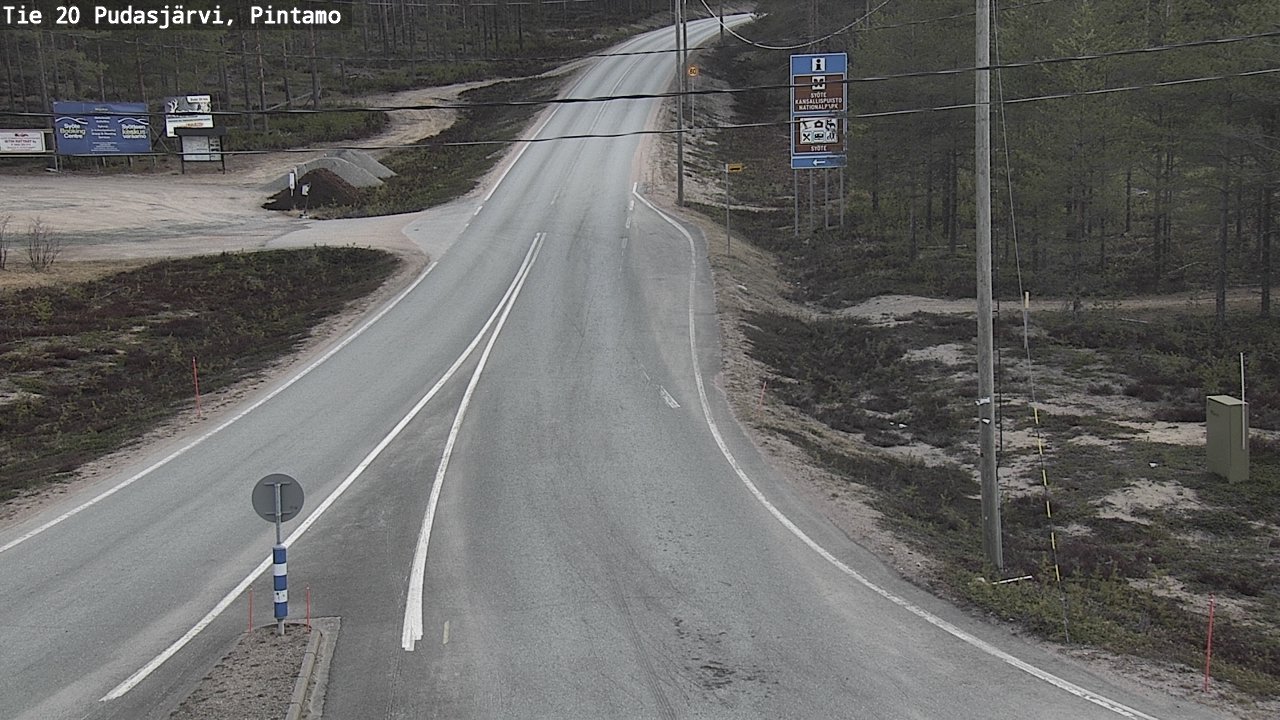 Weather Camera Image Väg 20 Pudasjärvi, Pintamo, Pudasjärvi, Pohjois-Pohjanmaa