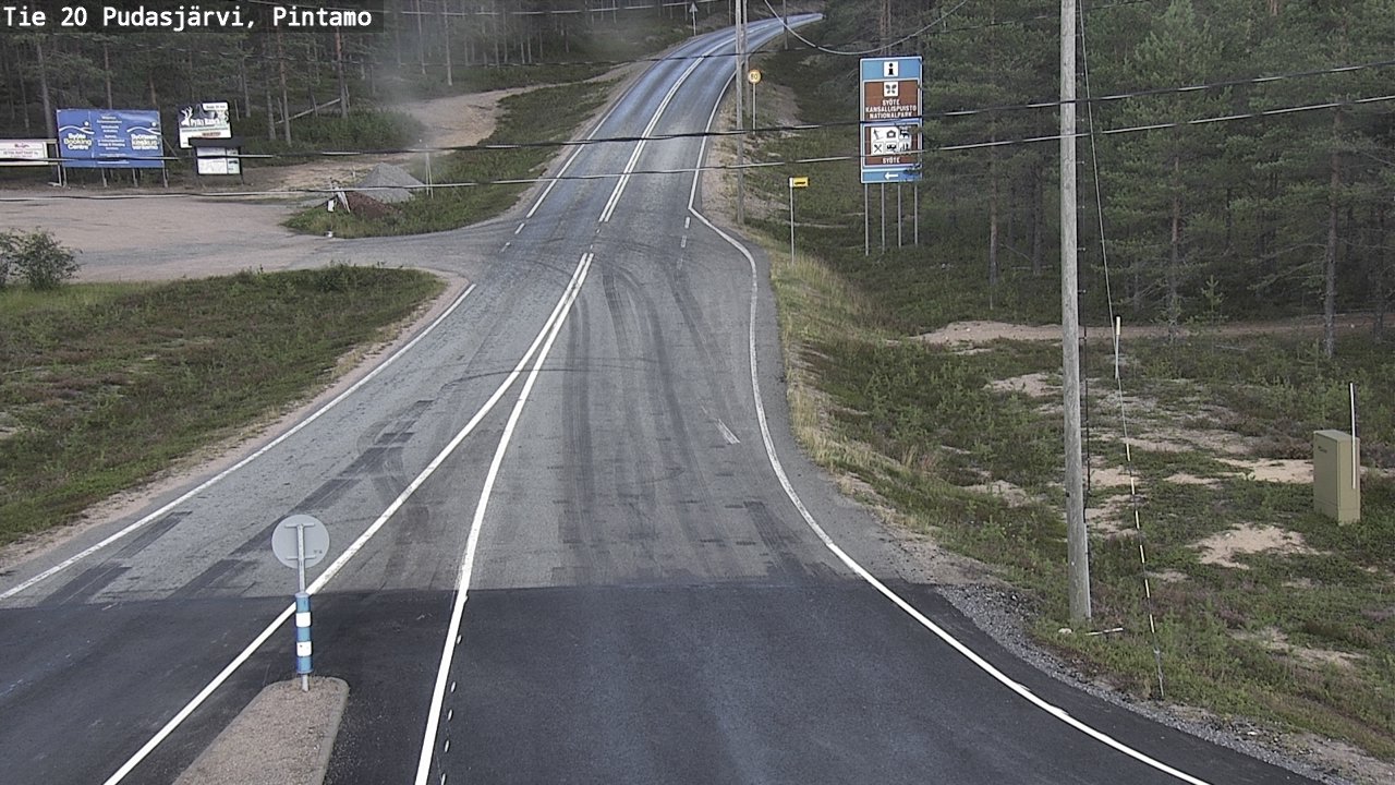 Weather Camera Image Road 20 Pudasjärvi, Pintamo, Pudasjärvi, Pohjois-Pohjanmaa