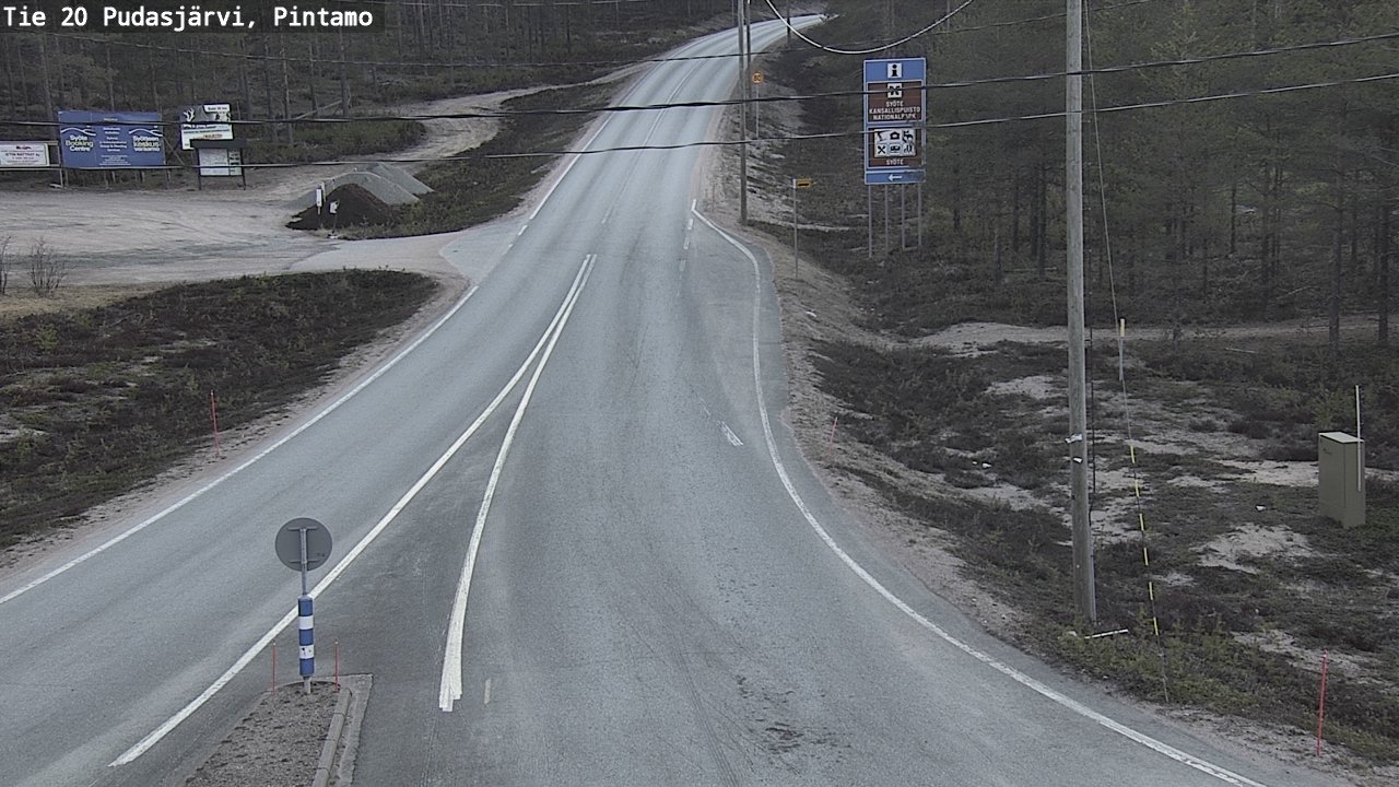 Weather Camera Image Väg 20 Pudasjärvi, Pintamo, Pudasjärvi, Pohjois-Pohjanmaa