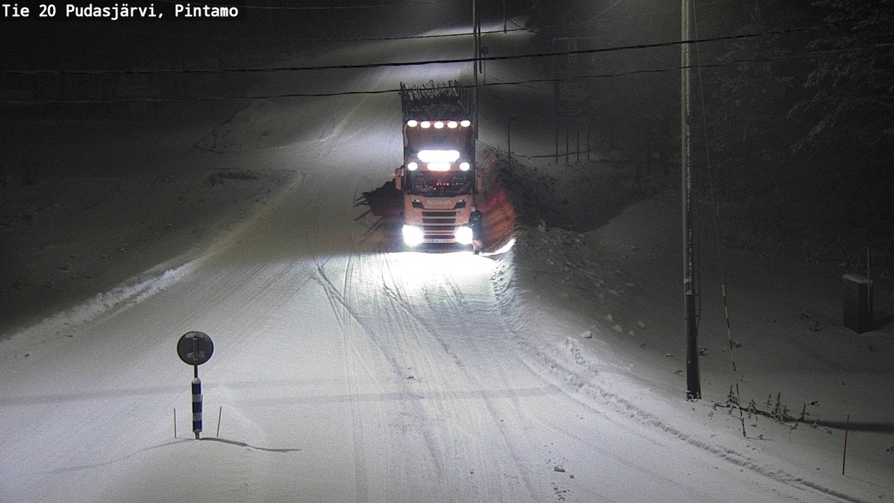 Weather Camera Image Väg 20 Pudasjärvi, Pintamo, Pudasjärvi, Pohjois-Pohjanmaa