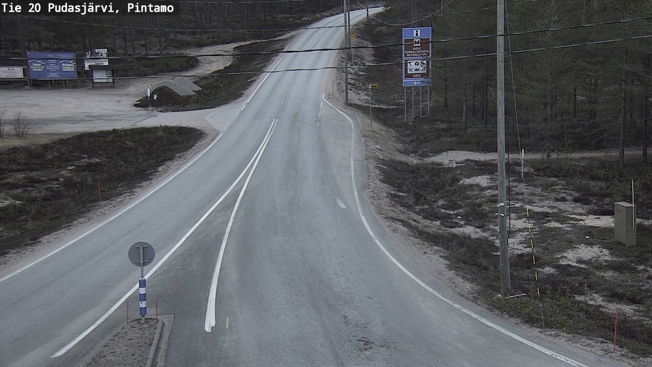 Weather Camera Image Väg 20 Pudasjärvi, Pintamo, Pudasjärvi, Pohjois-Pohjanmaa