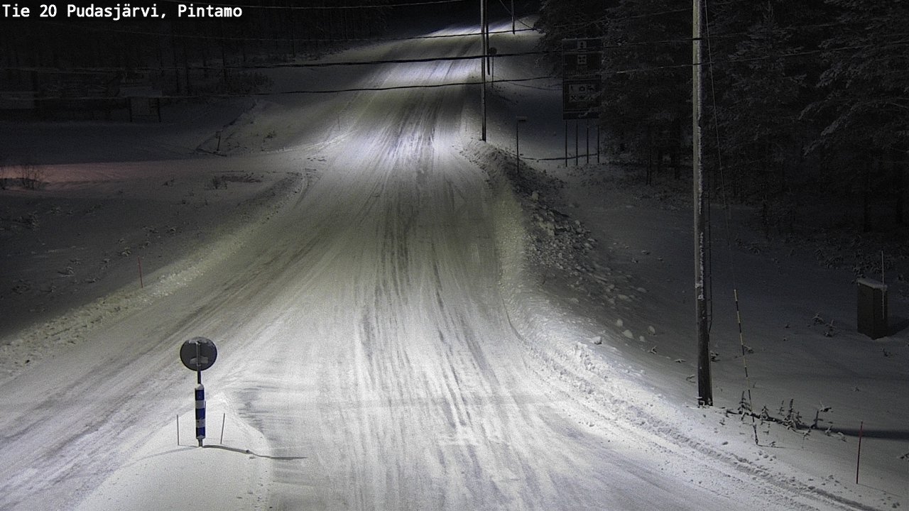 Weather Camera Image Väg 20 Pudasjärvi, Pintamo, Pudasjärvi, Pohjois-Pohjanmaa