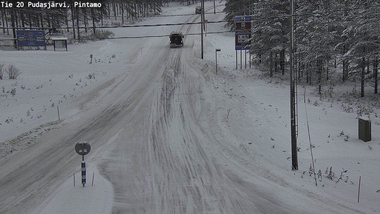 Weather Camera Image Väg 20 Pudasjärvi, Pintamo, Pudasjärvi, Pohjois-Pohjanmaa