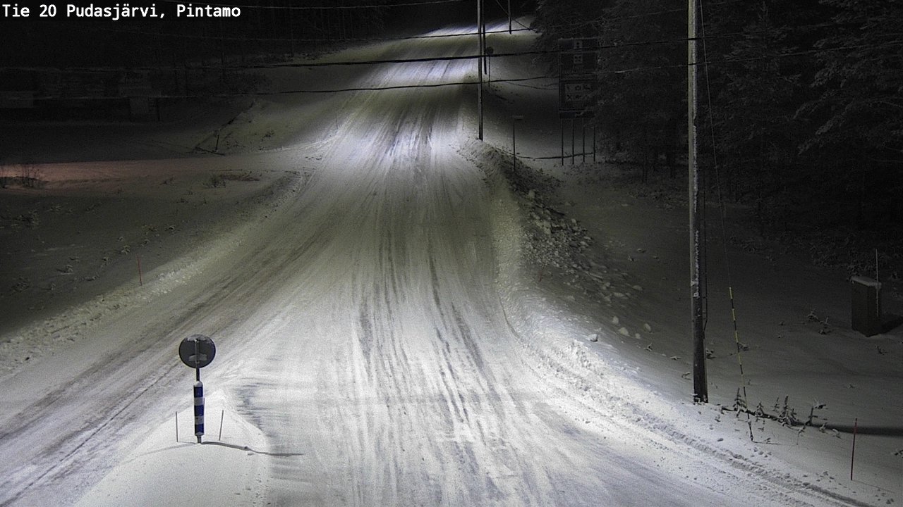 Weather Camera Image Väg 20 Pudasjärvi, Pintamo, Pudasjärvi, Pohjois-Pohjanmaa
