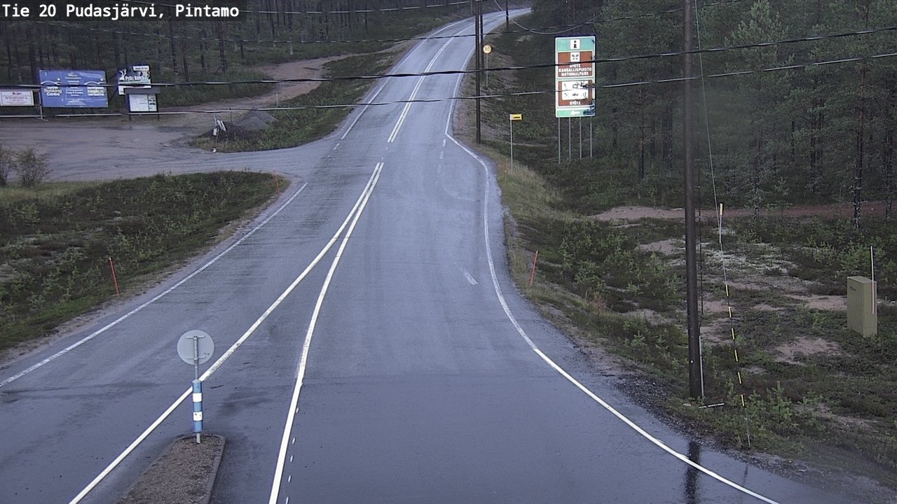 Weather Camera Image Road 20 Pudasjärvi, Pintamo, Pudasjärvi, Pohjois-Pohjanmaa