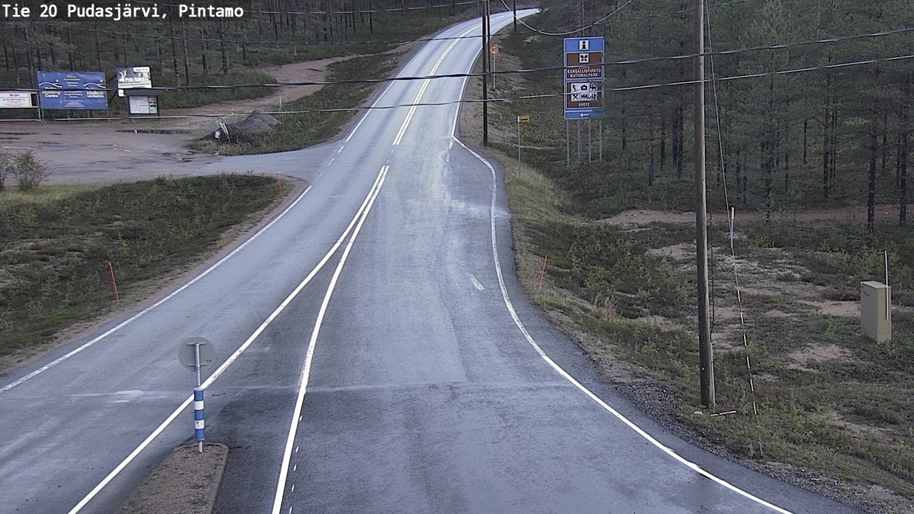 Weather Camera Image Road 20 Pudasjärvi, Pintamo, Pudasjärvi, Pohjois-Pohjanmaa