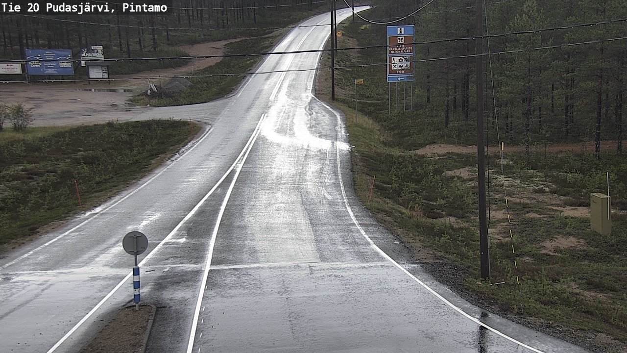 Weather Camera Image Road 20 Pudasjärvi, Pintamo, Pudasjärvi, Pohjois-Pohjanmaa