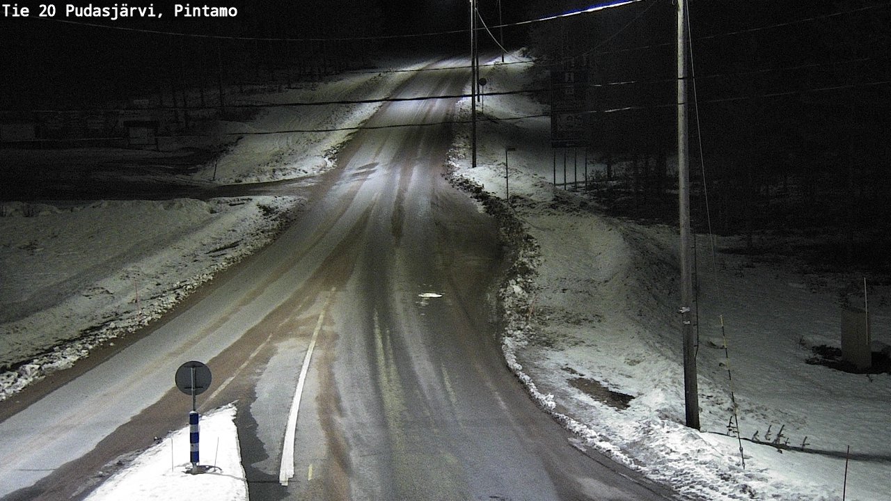 Weather Camera Image Road 20 Pudasjärvi, Pintamo, Pudasjärvi, Pohjois-Pohjanmaa