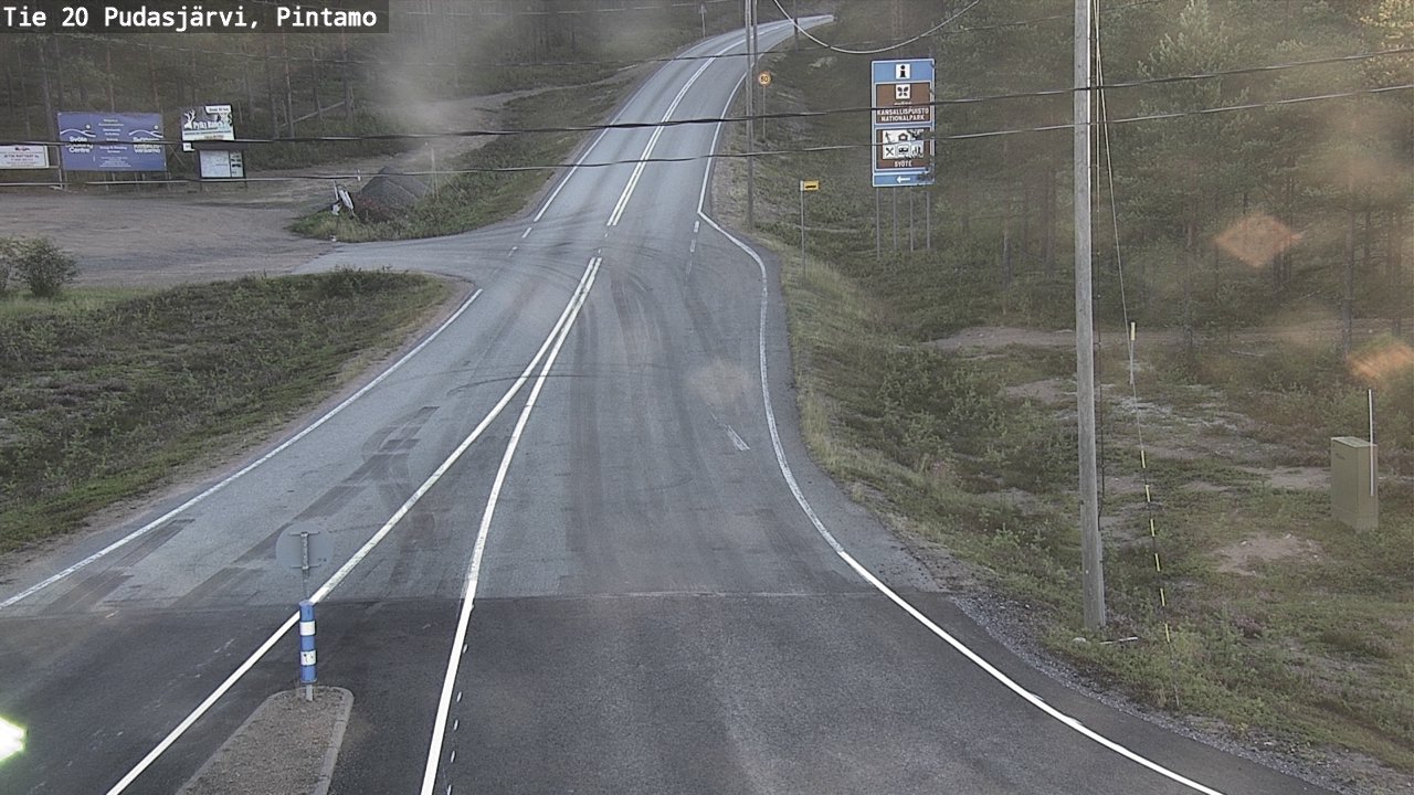 Weather Camera Image Road 20 Pudasjärvi, Pintamo, Pudasjärvi, Pohjois-Pohjanmaa