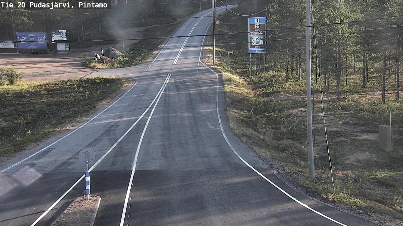 Weather Camera Image Road 20 Pudasjärvi, Pintamo, Pudasjärvi, Pohjois-Pohjanmaa