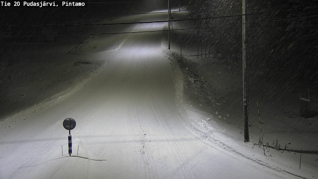 Weather Camera Image Väg 20 Pudasjärvi, Pintamo, Pudasjärvi, Pohjois-Pohjanmaa