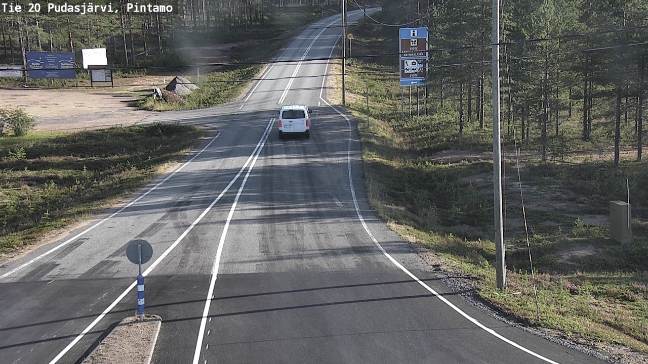 Weather Camera Image Road 20 Pudasjärvi, Pintamo, Pudasjärvi, Pohjois-Pohjanmaa
