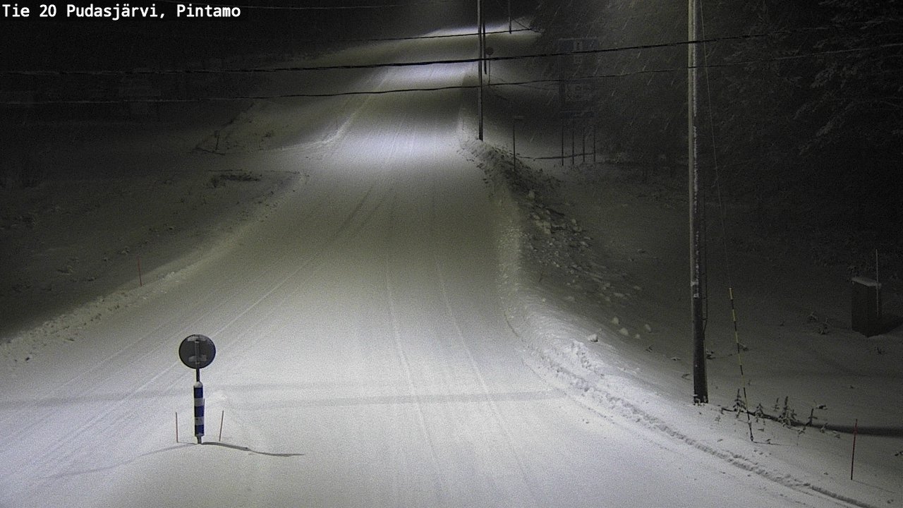 Weather Camera Image Väg 20 Pudasjärvi, Pintamo, Pudasjärvi, Pohjois-Pohjanmaa