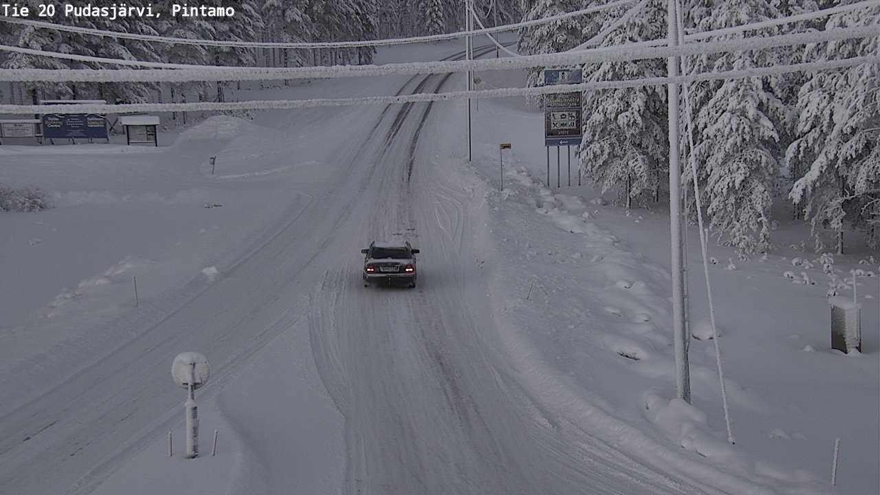 Weather Camera Image Road 20 Pudasjärvi, Pintamo, Pudasjärvi, Pohjois-Pohjanmaa