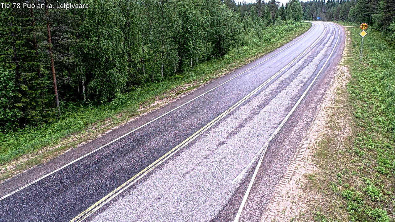 Weather Camera Image Väg 78 Puolango, Leipivaara, Puolanka, Kainuu