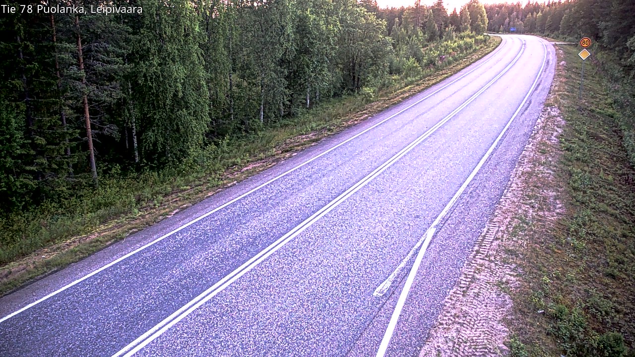 Weather Camera Image Road 78 Puolanka, Leipivaara, Puolanka, Kainuu
