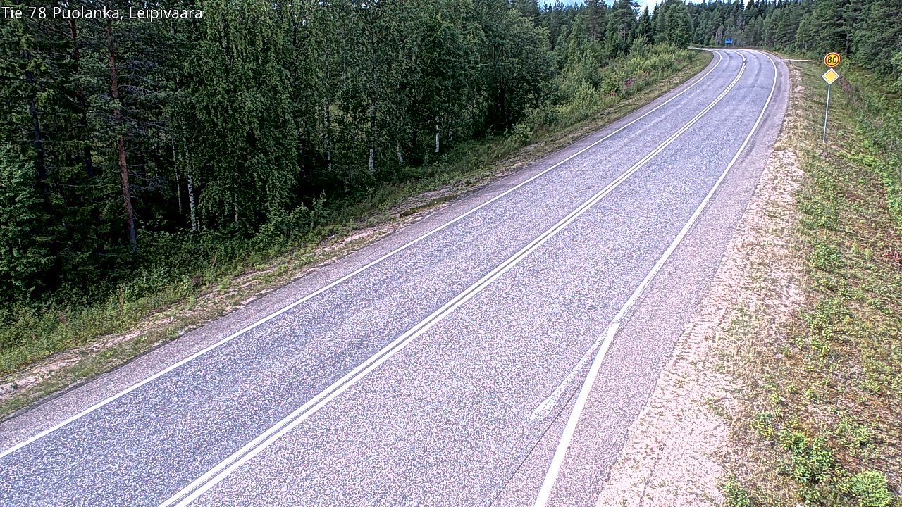 Weather Camera Image Väg 78 Puolango, Leipivaara, Puolanka, Kainuu