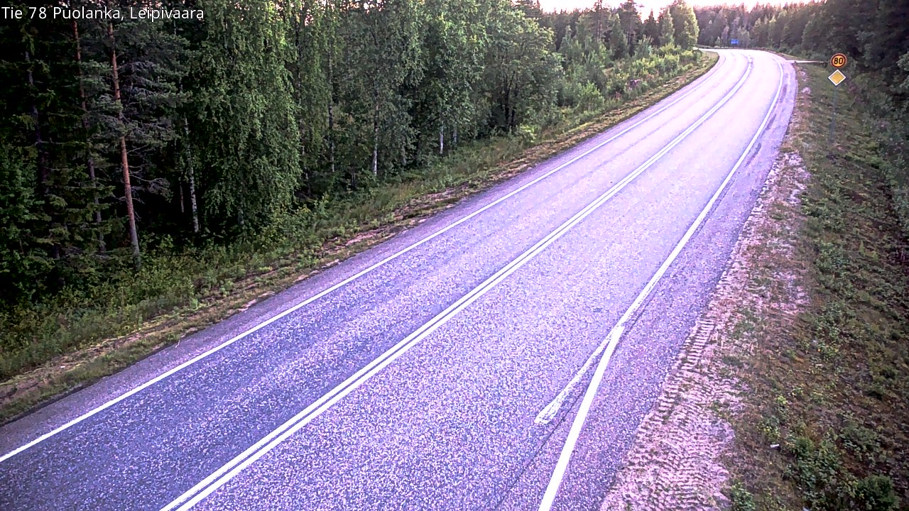 Weather Camera Image Road 78 Puolanka, Leipivaara, Puolanka, Kainuu