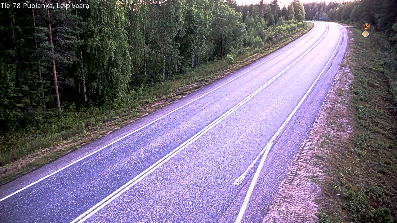 Weather Camera Image Road 78 Puolanka, Leipivaara, Puolanka, Kainuu