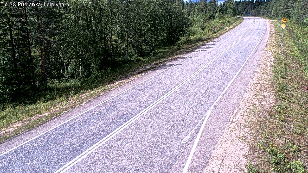 Weather Camera Image Väg 78 Puolango, Leipivaara, Puolanka, Kainuu