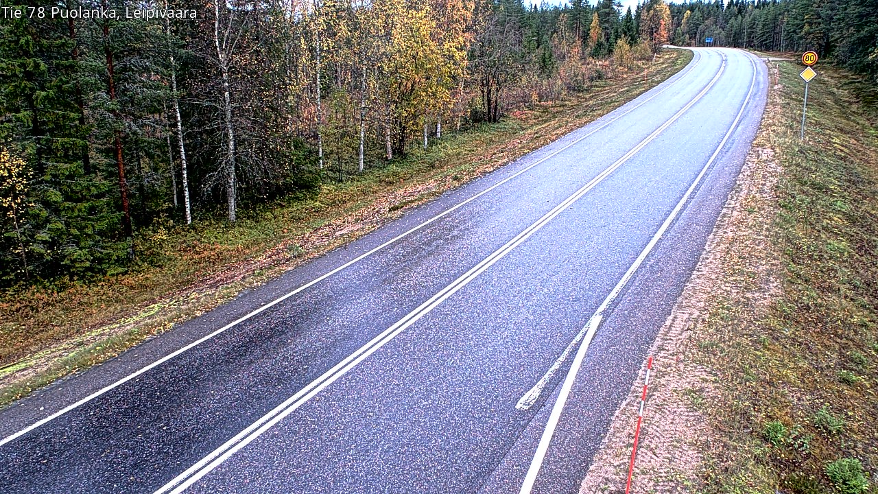 Weather Camera Image Väg 78 Puolango, Leipivaara, Puolanka, Kainuu