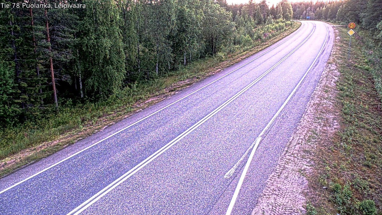 Weather Camera Image Road 78 Puolanka, Leipivaara, Puolanka, Kainuu
