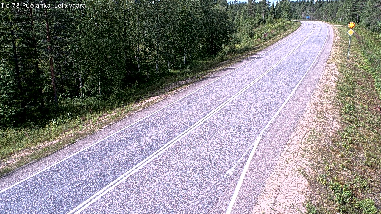 Weather Camera Image Väg 78 Puolango, Leipivaara, Puolanka, Kainuu