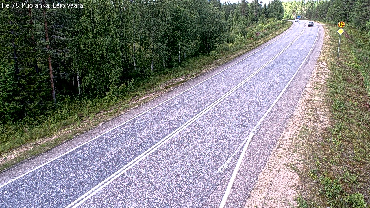 Weather Camera Image Väg 78 Puolango, Leipivaara, Puolanka, Kainuu