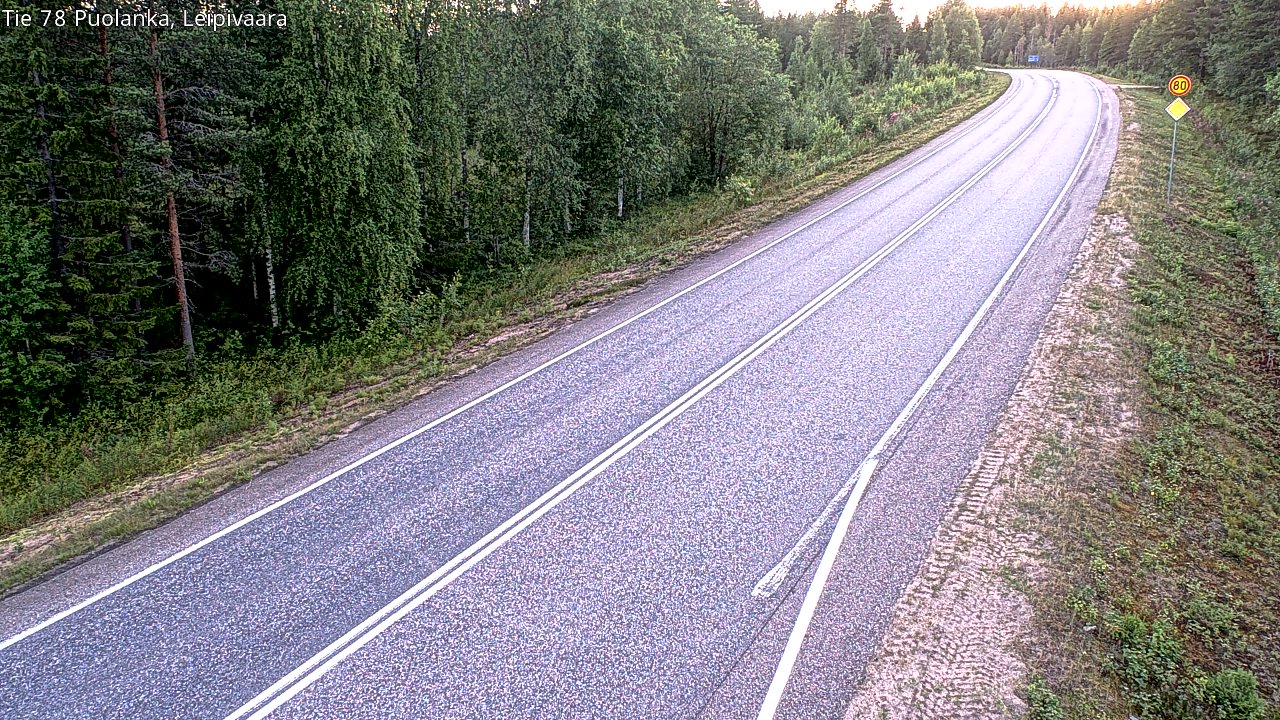 Weather Camera Image Road 78 Puolanka, Leipivaara, Puolanka, Kainuu
