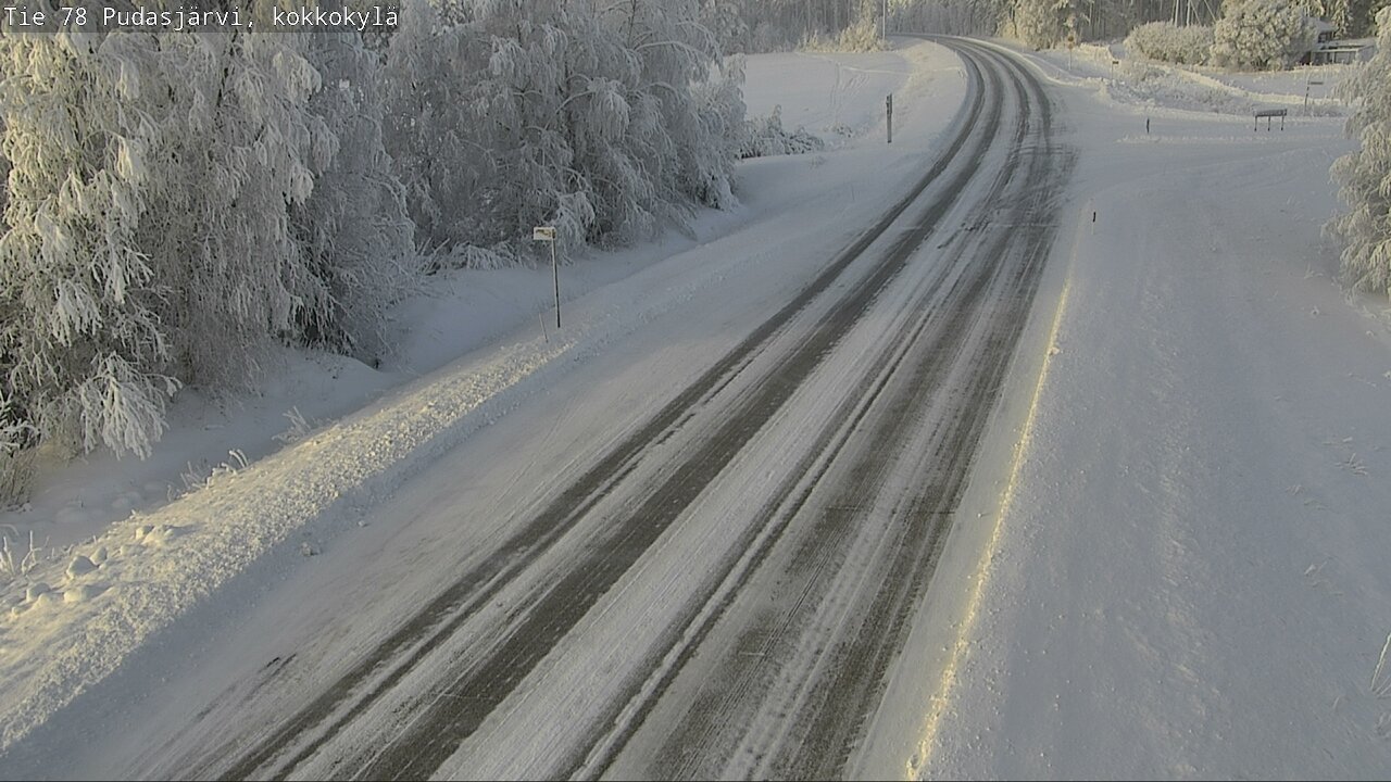 Weather Camera Image Väg 78 Pudasjärvi, Kokkokylä, Pudasjärvi, Pohjois-Pohjanmaa