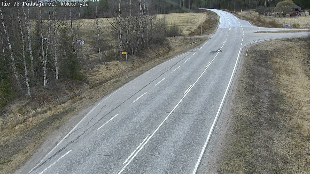 Weather Camera Image Väg 78 Pudasjärvi, Kokkokylä, Pudasjärvi, Pohjois-Pohjanmaa