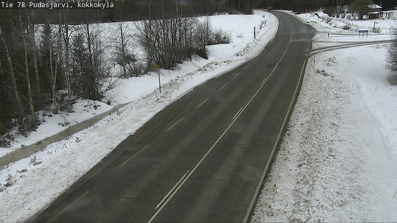 Weather Camera Image Väg 78 Pudasjärvi, Kokkokylä, Pudasjärvi, Pohjois-Pohjanmaa