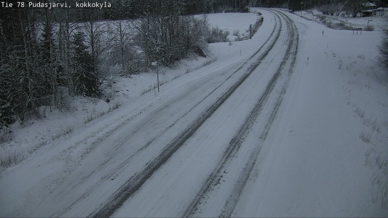 Weather Camera Image Väg 78 Pudasjärvi, Kokkokylä, Pudasjärvi, Pohjois-Pohjanmaa