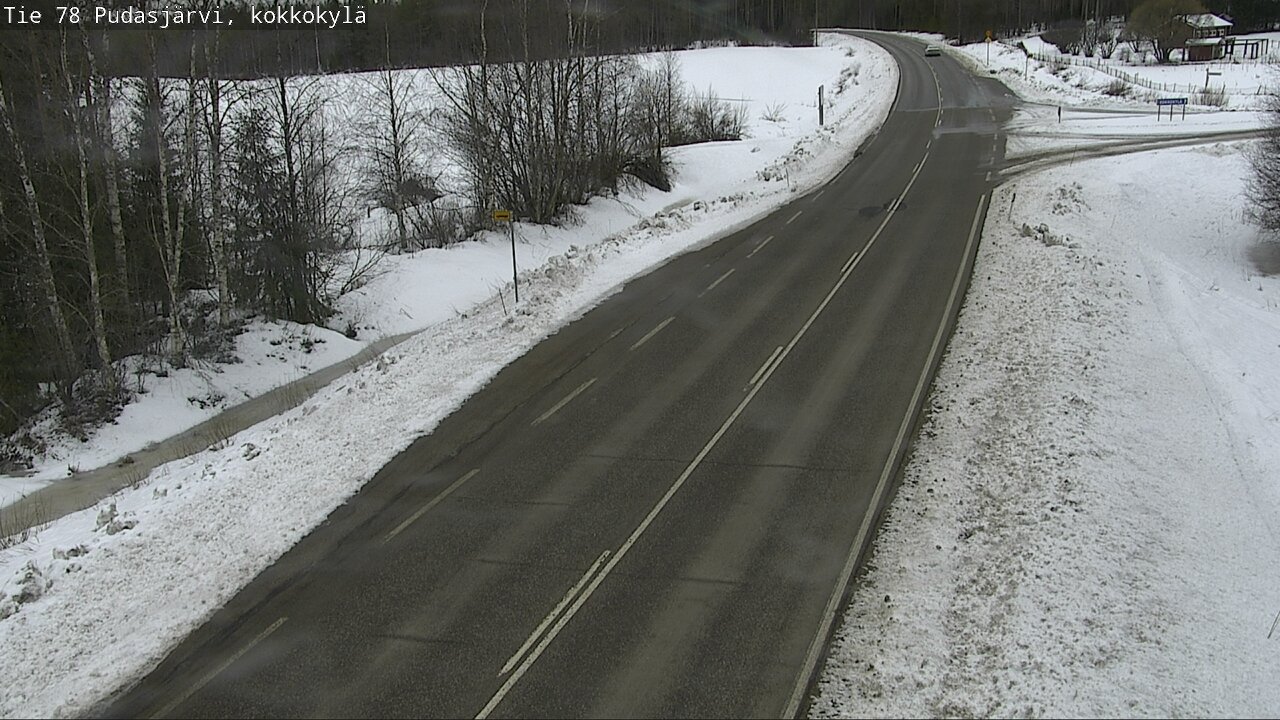 Weather Camera Image Väg 78 Pudasjärvi, Kokkokylä, Pudasjärvi, Pohjois-Pohjanmaa