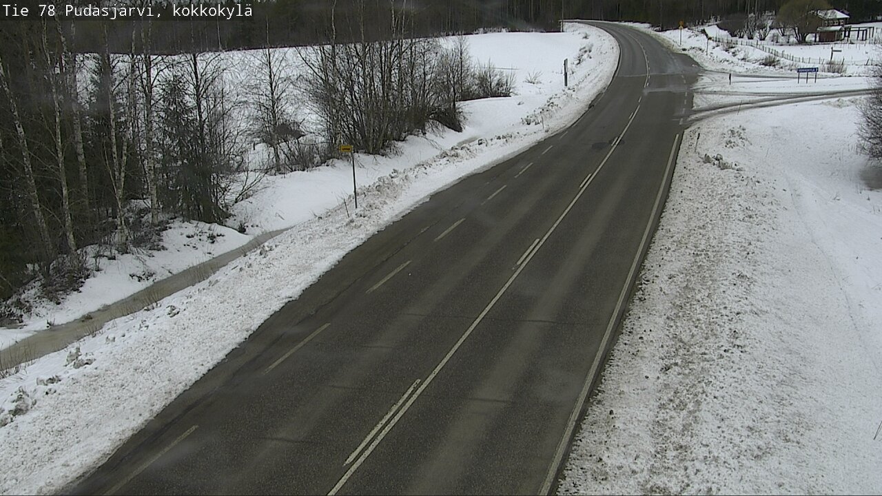 Weather Camera Image Väg 78 Pudasjärvi, Kokkokylä, Pudasjärvi, Pohjois-Pohjanmaa