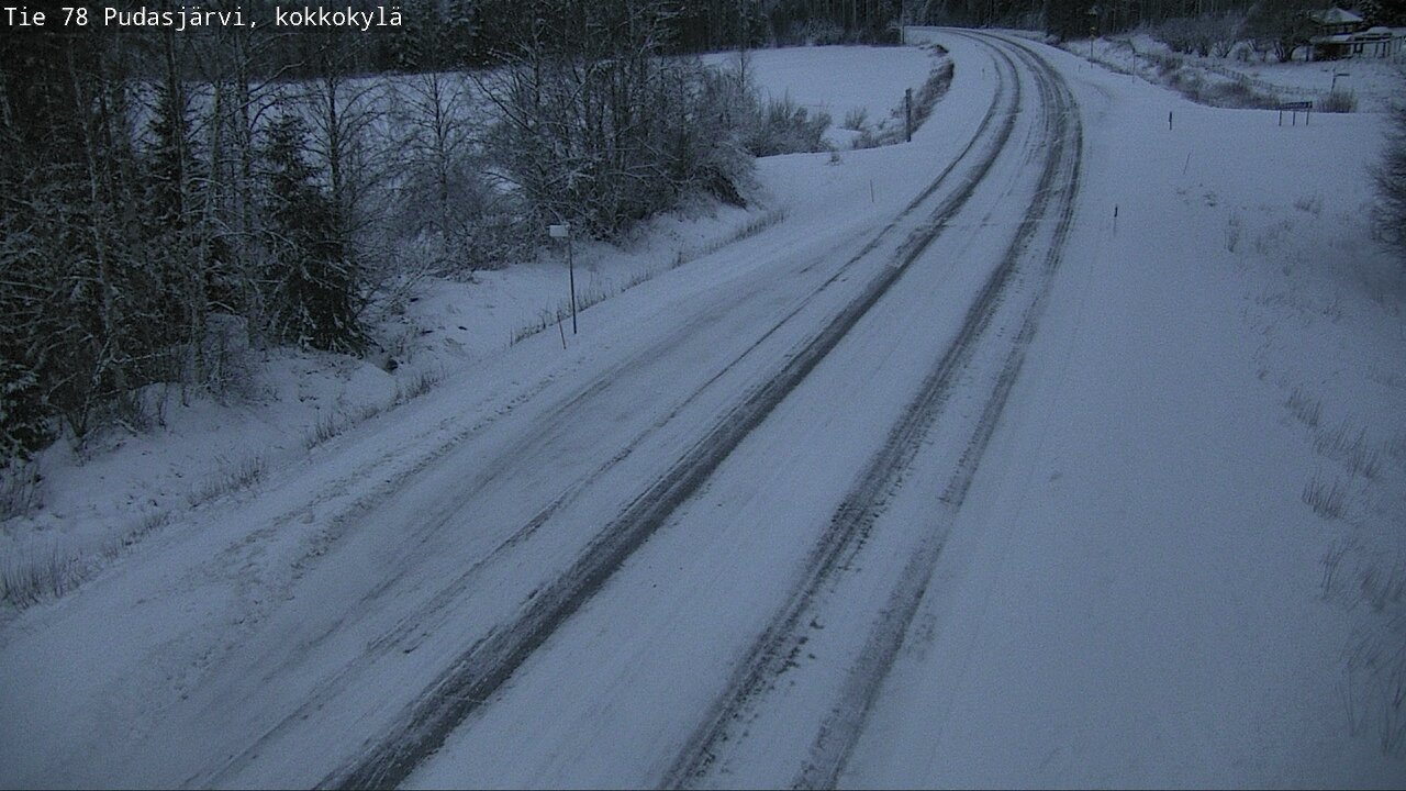 Weather Camera Image Väg 78 Pudasjärvi, Kokkokylä, Pudasjärvi, Pohjois-Pohjanmaa