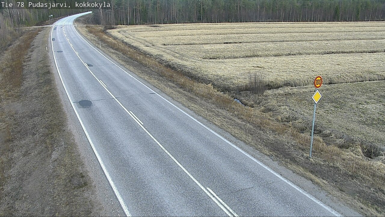 Weather Camera Image Road 78 Pudasjärvi, Kokkokylä, Pudasjärvi, Pohjois-Pohjanmaa