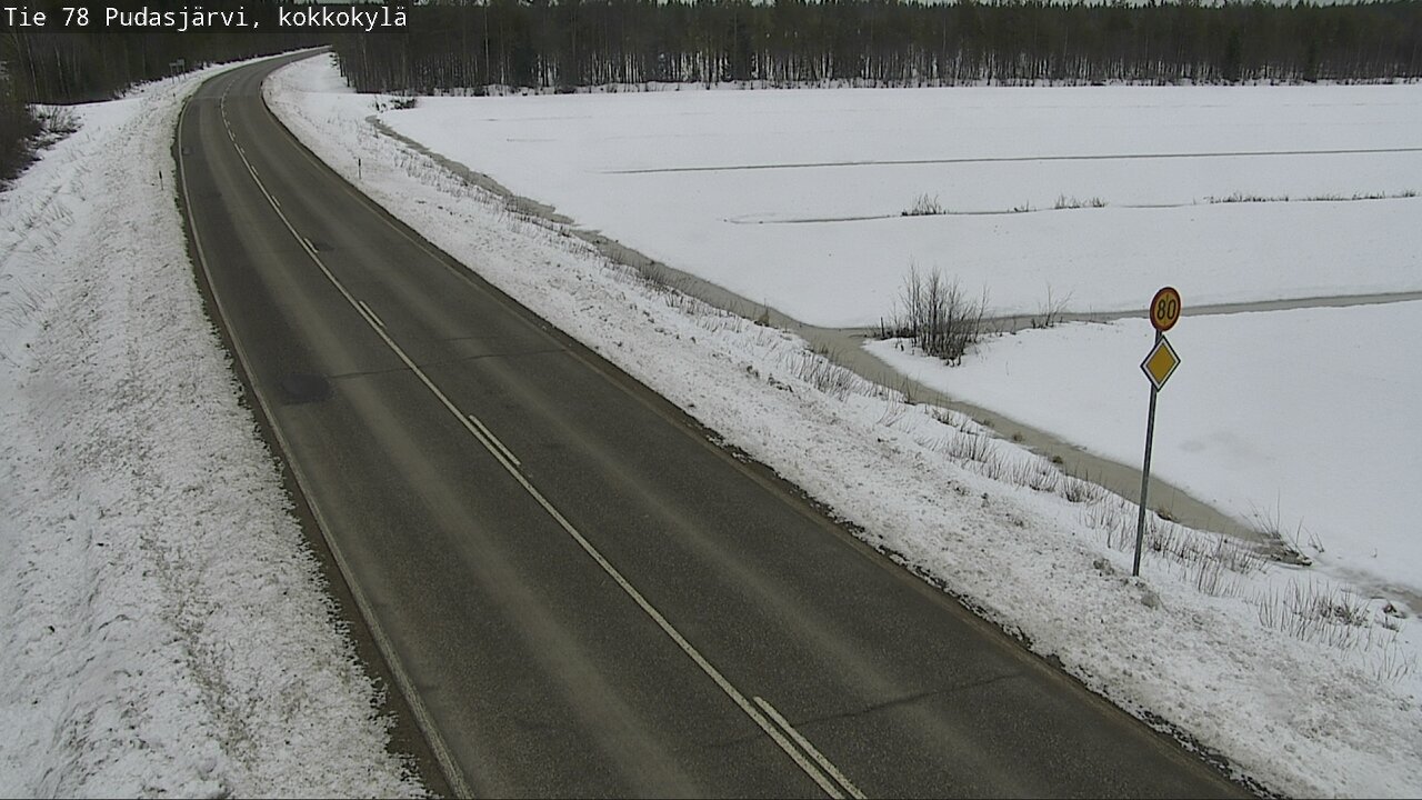 Weather Camera Image Väg 78 Pudasjärvi, Kokkokylä, Pudasjärvi, Pohjois-Pohjanmaa