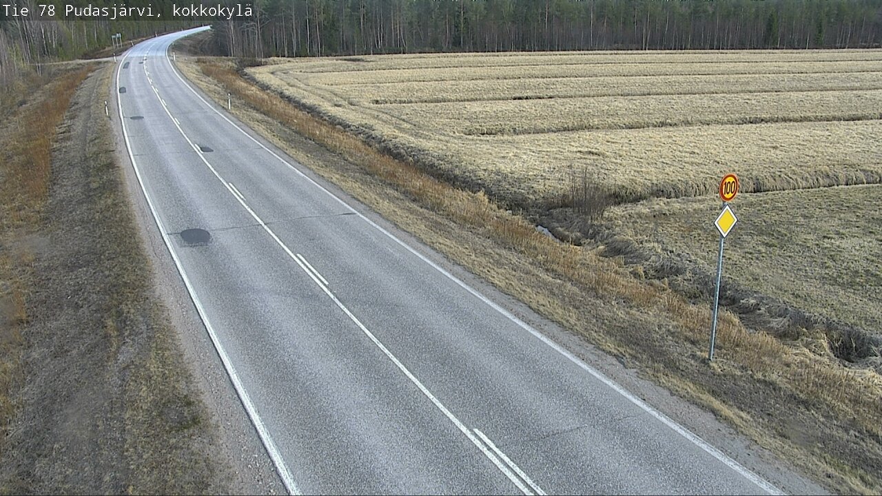 Weather Camera Image Road 78 Pudasjärvi, Kokkokylä, Pudasjärvi, Pohjois-Pohjanmaa