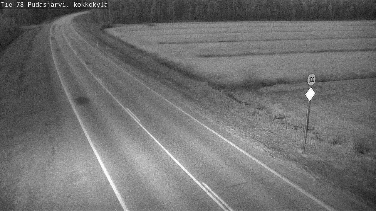 Weather Camera Image Road 78 Pudasjärvi, Kokkokylä, Pudasjärvi, Pohjois-Pohjanmaa