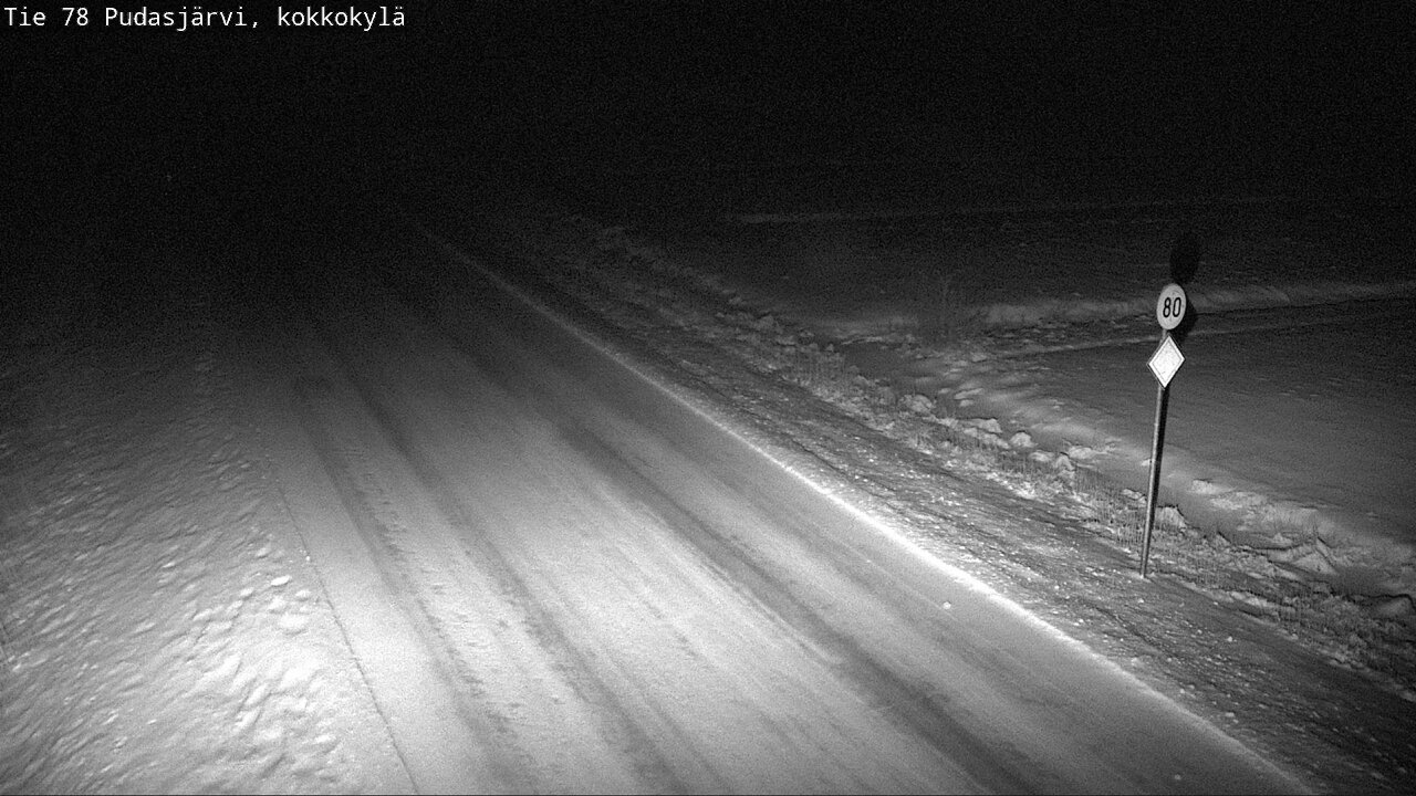 Weather Camera Image Road 78 Pudasjärvi, Kokkokylä, Pudasjärvi, Pohjois-Pohjanmaa