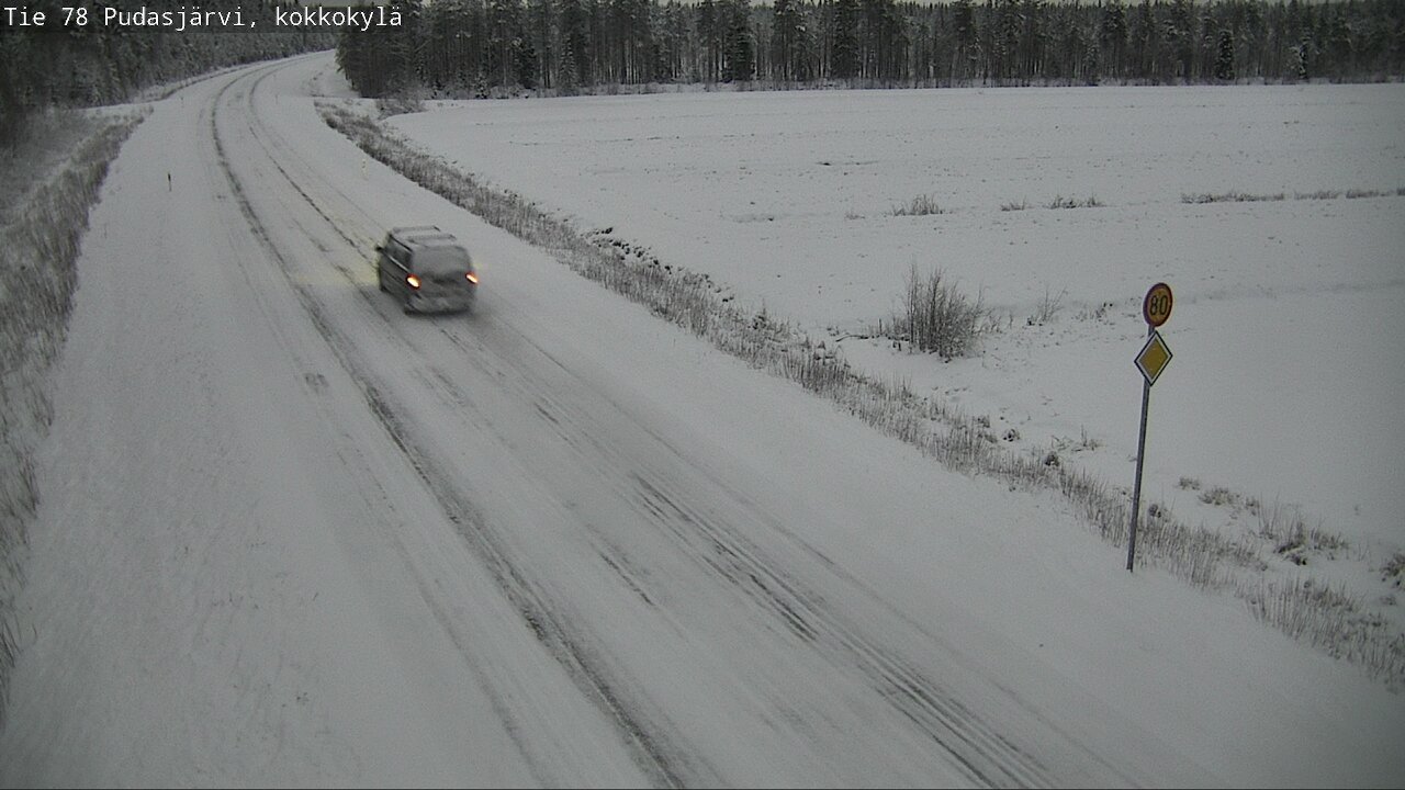 Weather Camera Image Road 78 Pudasjärvi, Kokkokylä, Pudasjärvi, Pohjois-Pohjanmaa