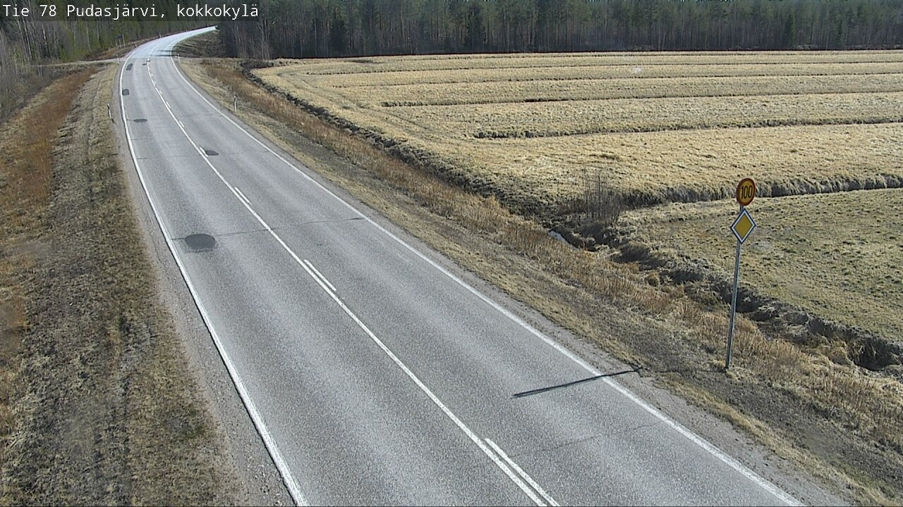 Weather Camera Image Road 78 Pudasjärvi, Kokkokylä, Pudasjärvi, Pohjois-Pohjanmaa
